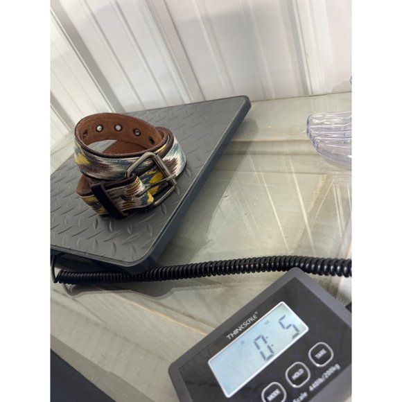 Elise M Boho Genuine Leather Belt Womens M/L Multicolor Buckle Hippie - Picture 6 of 6